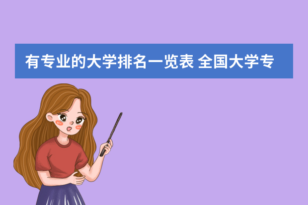 有专业的大学排名一览表 全国大学专业排名一览表